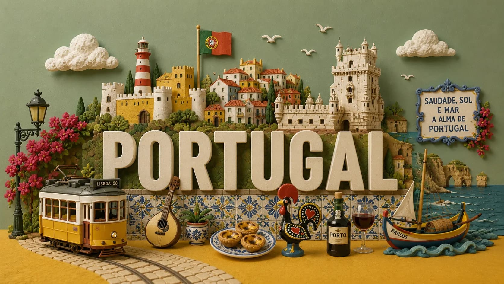Portugal — paper-craft illustration
